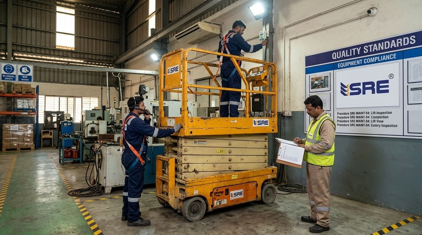 One man stand on Self Propelled Scissor Lift